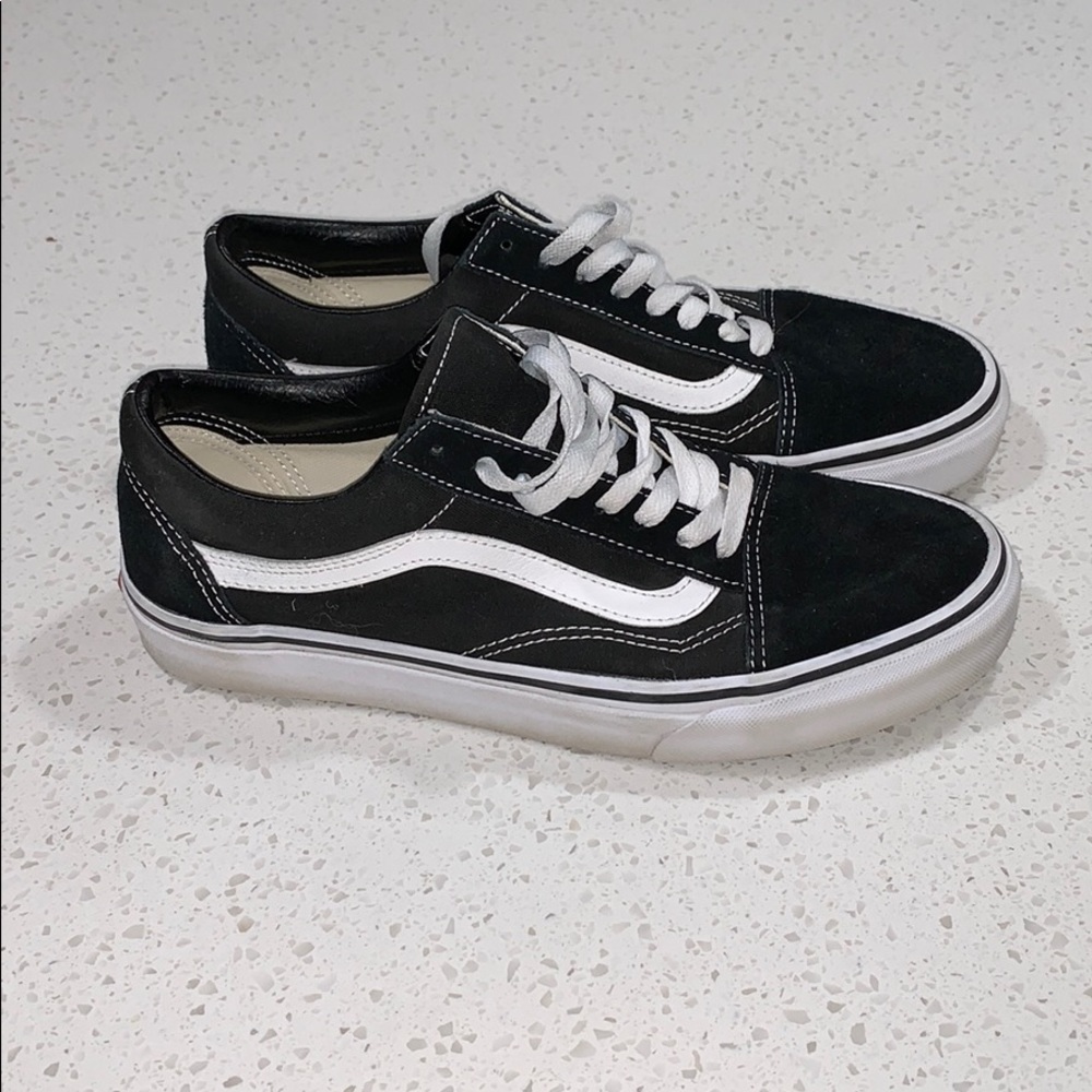 Vans Original Black Suede Lace Up Size 10 W 8.5 M